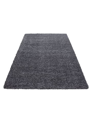 KADIMA DESIGN Teppich Hochflor Unifarben Polypropylen Wohnzimmer Shaggy in Grau