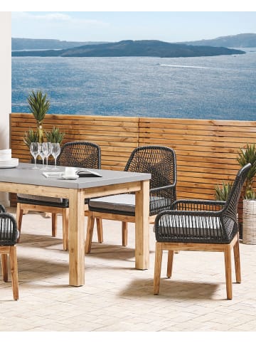 Beliani 4er-Set Esszimmerstuhl OLBIA in Schwarz/Grau/Braun