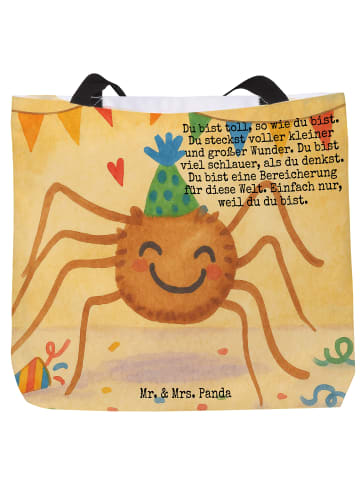 Mr. & Mrs. Panda Shopper Spinne Agathe Party Design mit Spruch in Weiß
