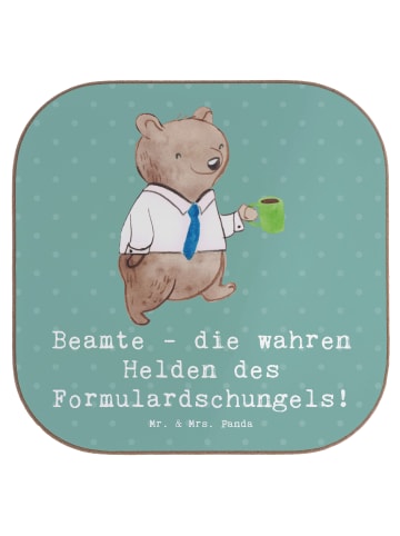Mr. & Mrs. Panda Tischuntersetzer Beamtin Heldin mit Spruch in Meeresbrise