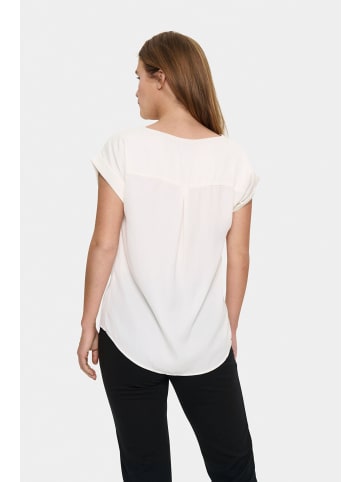SAINT TROPEZ Kurzarm-Bluse BrianaSZ Gerade Passform in Ice