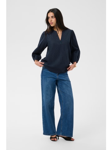 Kaffe Kurzarm-Bluse KAbea Loose fit in Midnight Marine