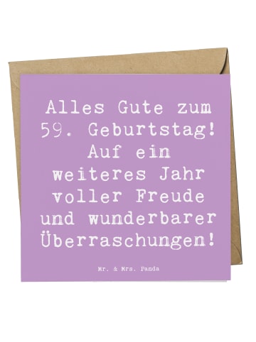 Mr. & Mrs. Panda Glückwunschkarte Spruch 59. Geburtstag mit Spruch in Lavendeltraum