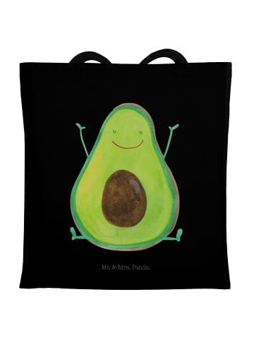 Mr. & Mrs. Panda Strandtasche Avocado Glücklich ohne Spruch in Schwarz
