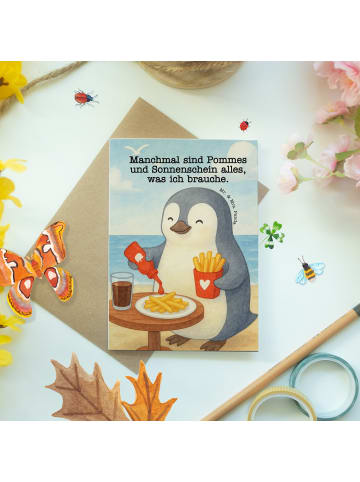 Mr. & Mrs. Panda Beileidskarte Pinguin Pommes Design mit Spruch in Weiß