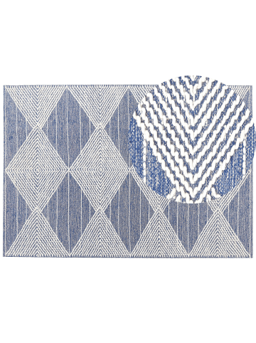 Beliani Kurzflor DATCA in Blau/Beige - (W) 160 x (H) 1 x (L) 230 cm