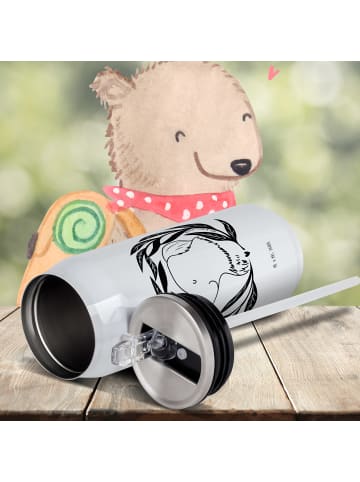 Mr. & Mrs. Panda Getränkedosen Trinkflasche Hund Blumen ohne Spruch in Weiß