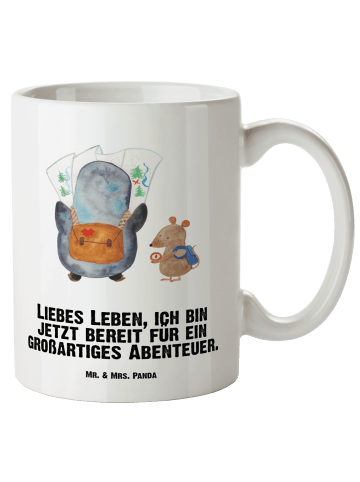 Mr. & Mrs. Panda Pott Pinguin & Maus Wanderer mit Spruch in Weiß