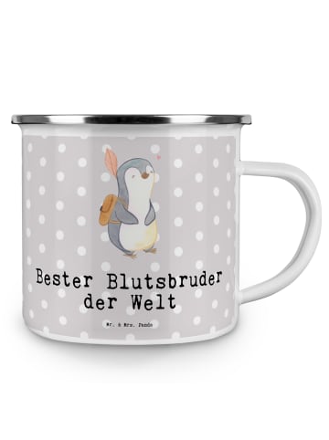 Mr. & Mrs. Panda Kaffeepott Pinguin Bester Blutsbruder der Welt ... in Grau Pastell