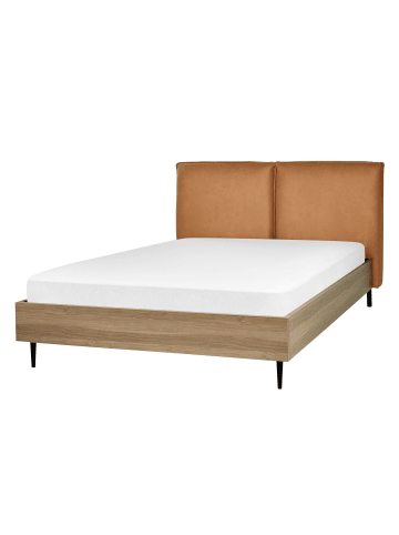 Beliani Doppelbett LIMANTON in Braun/Schwarz - (W) 161 x (H) 118 x (L) 215 cm