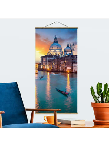 WALLART Stoffbild mit Posterleisten - Sunset in Venice in Türkis