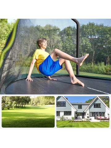 SONGMICS Gartentrampolin Saul in Grün - (H)256 x Ø305 cm