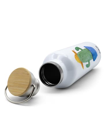 Mr. & Mrs. Panda Wasserflasche Kaktus Hut ohne Spruch in Weiß