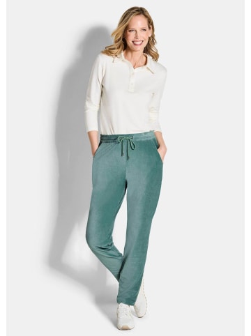 GOLDNER Cordhose Lässige Casualhose SARA mit Tunnelzug in graugrün