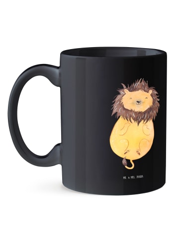 Mr. & Mrs. Panda Kaffeebecher Löwe Superkraft mit Spruch in Schwarz