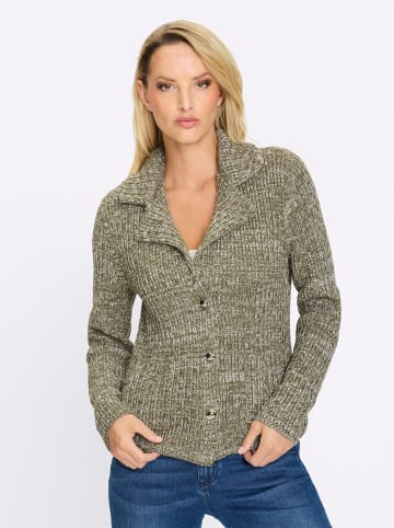 Heine Strickjacke in khaki-meliert