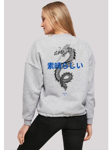 F4NT4STIC Oversize Sweatshirt Dragon in grau meliert