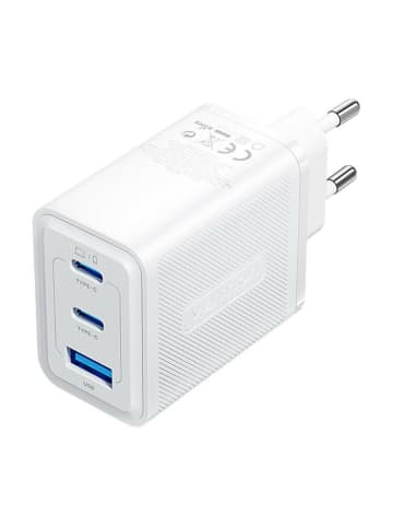 Vention Ladegerät mit 3 Anschlüssen 2x USB-C,  1x USB-A 65W Schnellladegerät in Weiß