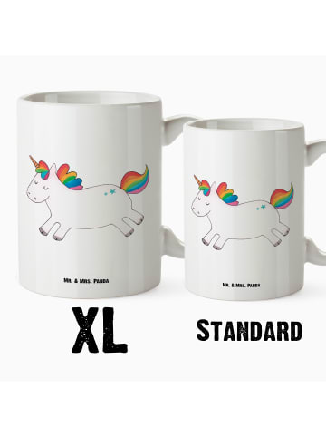 Mr. & Mrs. Panda Jumbo Tasse Einhorn Happy ohne Spruch in Weiß