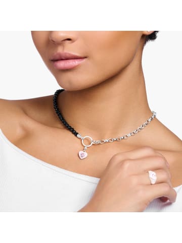 Thomas Sabo Kette Mit Schwarzen Perlen in silber, schwarz