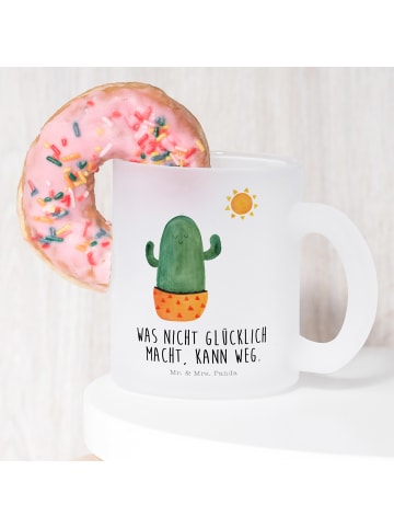 Mr. & Mrs. Panda Glas Kaktus Sonne mit Spruch in Transparent