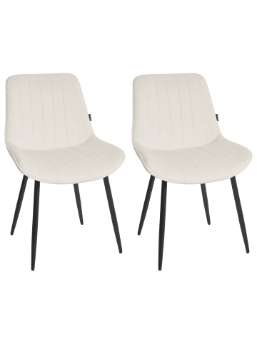 Beliani 2er-Set Esszimmerstuhl DUBROVNIK in Beige/Schwarz