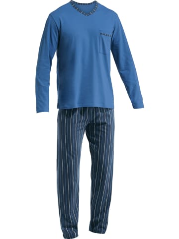 Erwin Müller Single-Jersey Schlafanzug in blau/marine