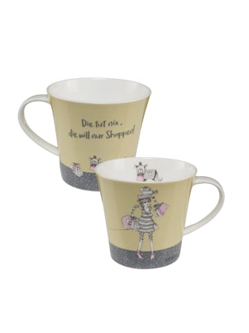 Goebel Coffee-/Tea Mug " Freundlieb  Die tut nix " in Gelb Grau