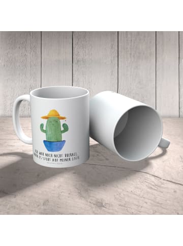 Mr. & Mrs. Panda Kaffeetasse Kaktus Hut mit Spruch in Weiß