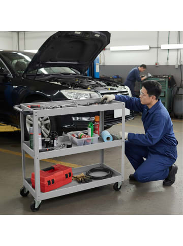 relaxdays Werkstattwagen in Grau - (B)78 x (H)76 x (T)35 cm