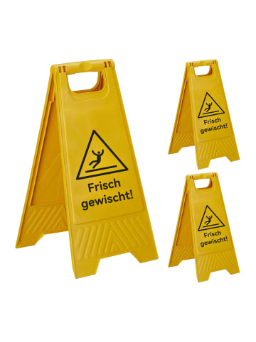 relaxdays 3x Frisch Gewischt Aufsteller in Gelb