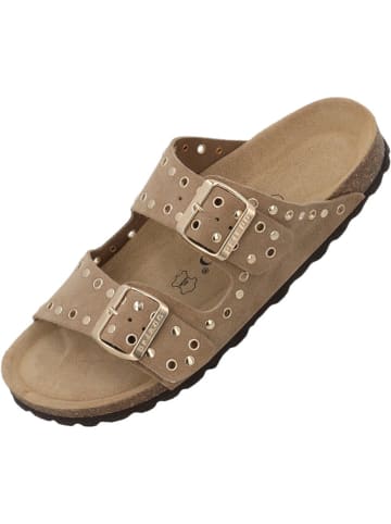 Palado Pantoletten Korfu Bistud Suede Premium Leather in Beige