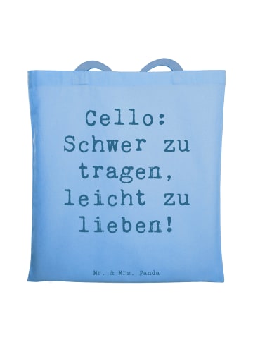 Mr. & Mrs. Panda Tote Bag Spruch Zeichenllo Liebe mit Spruch in Sky Blue