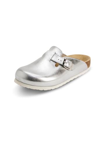 VITAFORM Vollrindleder Clogs in silber