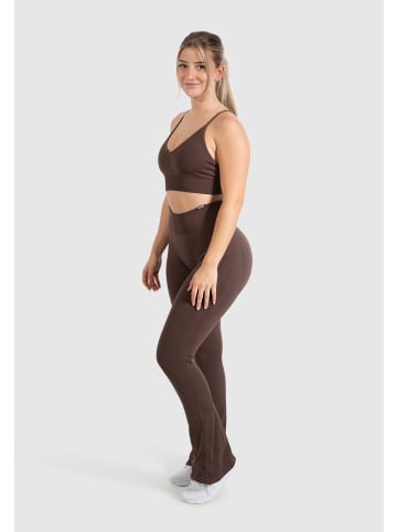 SMILODOX Schlaghose Leggings Aylin Scrunch in Braun