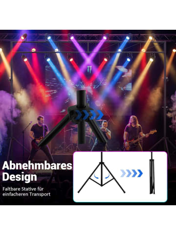 COSTWAY Lichtstativ 360cm lang mit Quertraverse in Schwarz