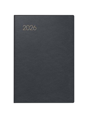 BRUNNEN Taschenkalender 723 7,6x11,2cm 1 Woche/2 Seiten Leder schwarz 2026