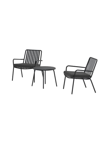 ebuy24 Lounge-Set Mykonos (3-teilig) Schwarz 50 x 50 cm