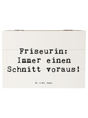 Mr. & Mrs. Panda Box Spruch Friseurin Kunst mit Spruch in Weiß