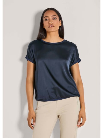 MADELEINE Glänzendes Oberteil mit Jersey-Rückseite in marine