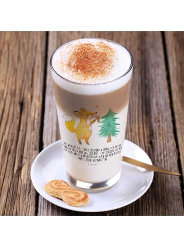 Mr. & Mrs. Panda Blümchentailglas Fuchs  Weihnachtsbaum mit Spruch in Transparent