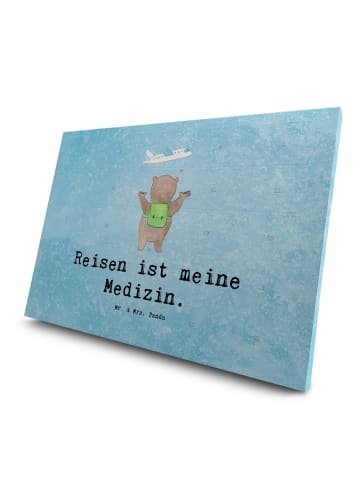 Mr. & Mrs. Panda Adventskalender Bär Reisen mit Spruch in Eisblau