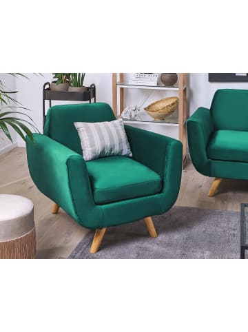 Beliani Sessel-Schonbezug BERNES in Grün - (W) 80 x (H) 46 x (L) 77 cm