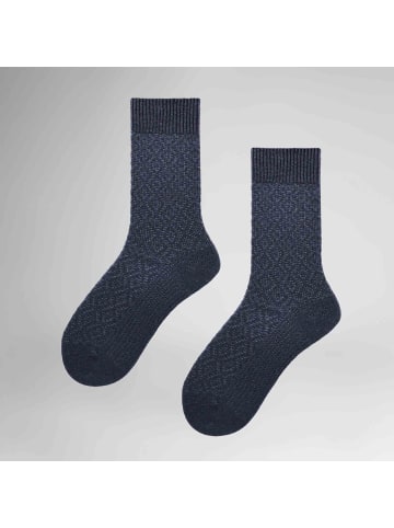 Hudson Socken Cozy Graphic gemustert in Marine