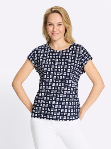 Sieh an! Kurzarm-Shirt in marine-ecru-bedruckt