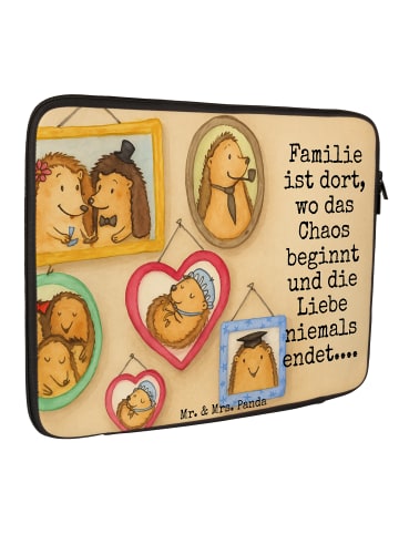 Mr. & Mrs. Panda Notebook Sleeve Igel Familie Design mit Spruch in Weiß