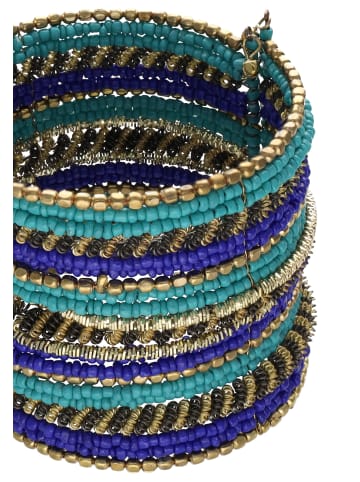 gaya Damen Perlenmanschette in Blau Mehrfarbig