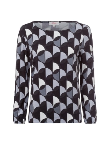 s.Oliver Langarmshirt in anthrazit schwarz