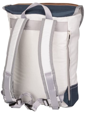 360 grad Rucksack Landgang Mini in Weiß/Balken Blau/Zahl Hellgrau