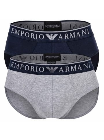 Emporio Armani Slip 2er Pack in Grau/Marine